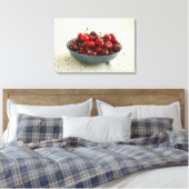 Kirschen in einer blauen Schüssel Leinwanddruck (Insitu (Schlafzimmer))