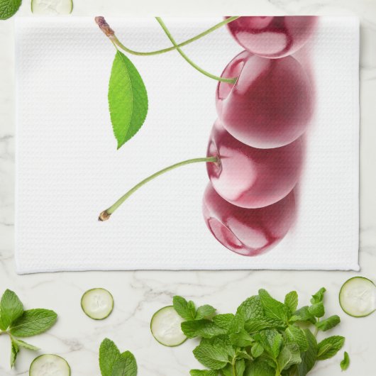 Kirschen in Folge Geschirrtuch (Gefaltet)