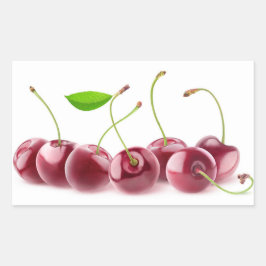Kirschen in Folge Rechteckiger Aufkleber