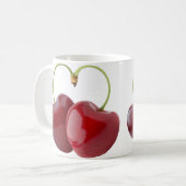 Kirschen in Herzform Kaffeetasse (Vorderseite Links)