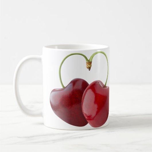 Kirschen in Herzform Kaffeetasse (Links)