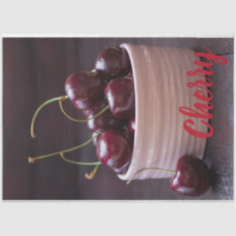 Kirschen in rosa Schüssel für Obstliebhaber Seidenpapier