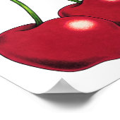 "Kirschen" - Kirschen auf einem Weinbauplakat Poster (Ecke)