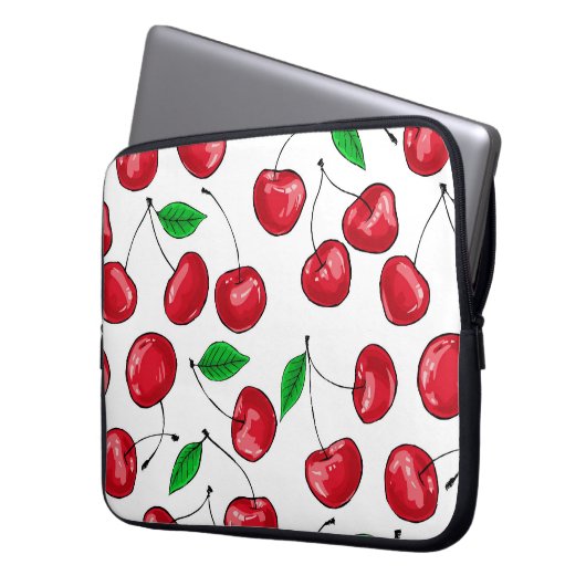 Kirschen Laptopschutzhülle (Vorderseite Links)