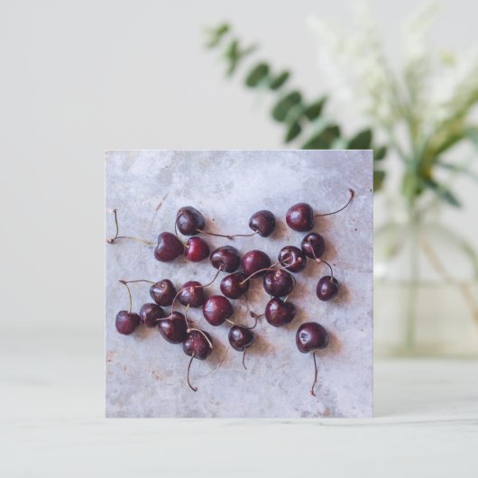 Kirschen Menükarte (Stehend Vorderseite)