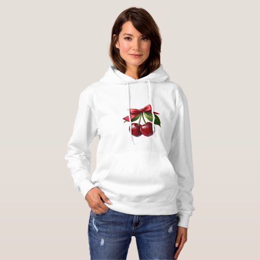 Kirschen mit Bow- Hoodie (Vorne ganz)