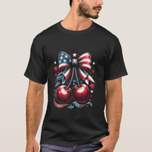 Kirschen mit Coquette Bow 4. Juli American Pa T-Shirt