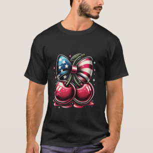 Kirschen mit Coquette Bow 4. Juli American Pa T-Shirt