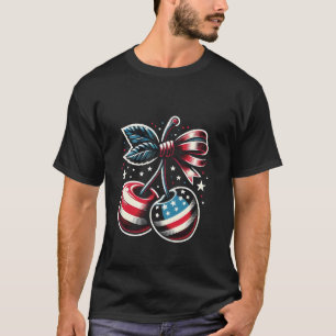 Kirschen mit Coquette Bow 4. Juli American Pa T-Shirt