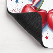 Kirschen mit Coquette Bow 4. Juli Amerikaner Mousepad (Ecke)