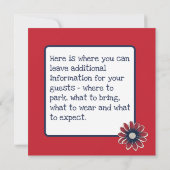 Kirschen mit Coquette Bows Rot Weiß und Blau Einladung (Rückseite)