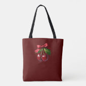 Kirschen mit einem Bow-Cherry Red-Oh Cherry Tasche (Rückseite)