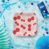 Kirschen mit Pink Bow Coquette Geburtstagsparty Pappteller (Party)