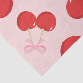 Kirschen mit rosa Bow Coquette Seidenpapier (Detail)