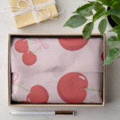 Kirschen mit rosa Bow Coquette Seidenpapier (Geschenk)