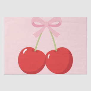 Kirschen mit rosa Schleife Kokette Seidenpapier