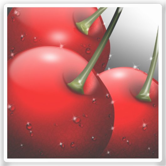 Kirschen mit Taubentropfen Aufkleber (Vorderseite)