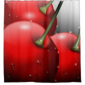 Kirschen mit Taubentropfen Duschvorhang (Vorderseite)