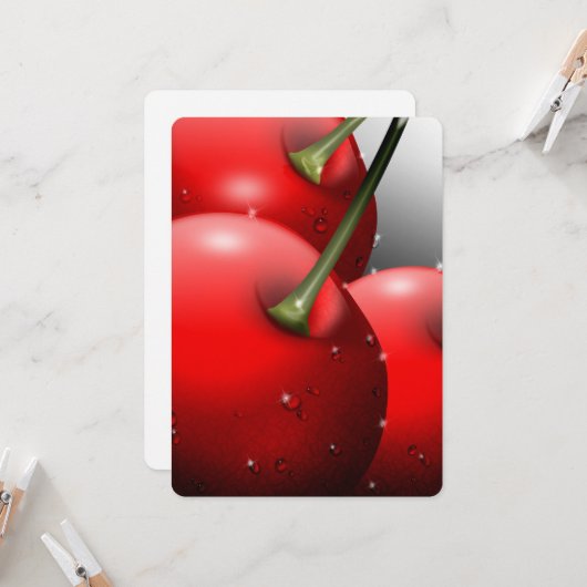 Kirschen mit Taubentropfen Einladung (Vorderseite/Rückseite Beispiel)