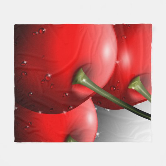 Kirschen mit Taubentropfen Fleecedecke (Vorderseite (Horizontal))