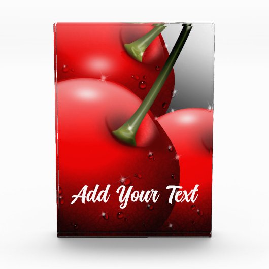 Kirschen mit Taubentropfen Fotoblock (Vorderseite)