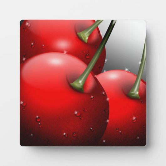 Kirschen mit Taubentropfen Fotoplatte (Vorderseite)