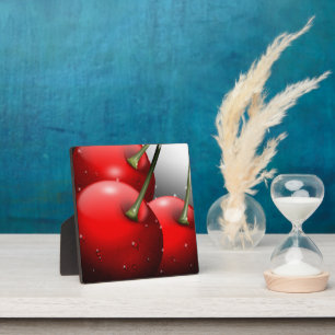 Kirschen mit Taubentropfen Fotoplatte