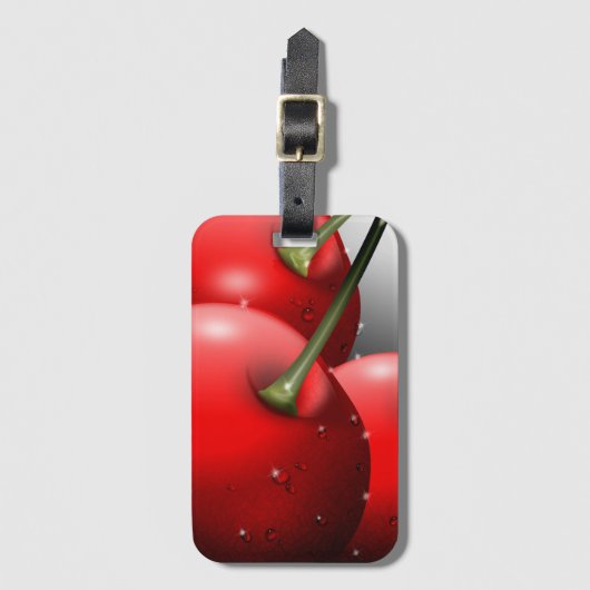 Kirschen mit Taubentropfen Gepäckanhänger (Vorderseite Vertikal)