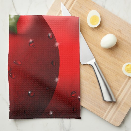 Kirschen mit Taubentropfen Geschirrtuch (Viertel Falte)