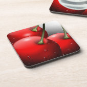 Kirschen mit Taubentropfen Getränkeuntersetzer (Linke Seite)