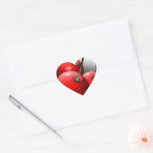 Kirschen mit Taubentropfen Herz-Aufkleber (Umschlag)