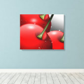 Kirschen mit Taubentropfen Leinwanddruck (Insitu (Holzboden))