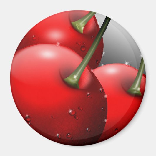 Kirschen mit Taubentropfen Magnet (Vorne)