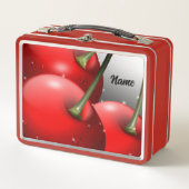 Kirschen mit Taubentropfen Metall Brotdose (Vorderseite)