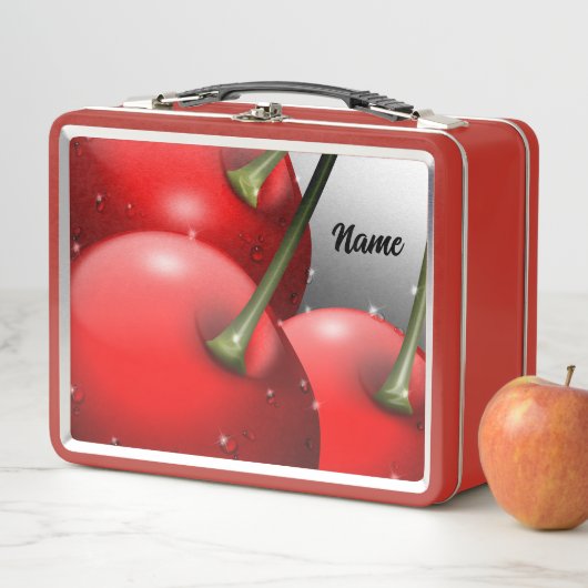 Kirschen mit Taubentropfen Metall Brotdose (Beispiel)