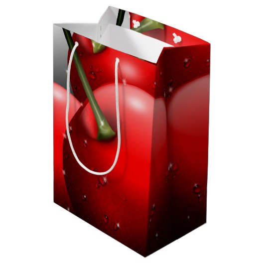 Kirschen mit Taubentropfen Mittlere Geschenktüte (Rückseite Schrägansicht)