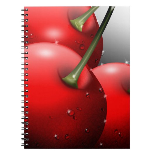 Kirschen mit Taubentropfen Notizblock (Vorderseite)