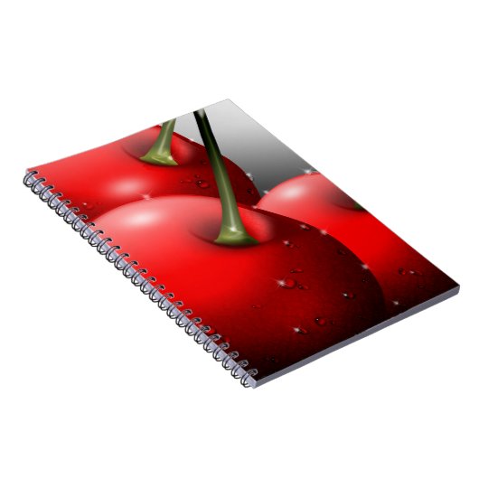 Kirschen mit Taubentropfen Notizblock (Rechte Seite)