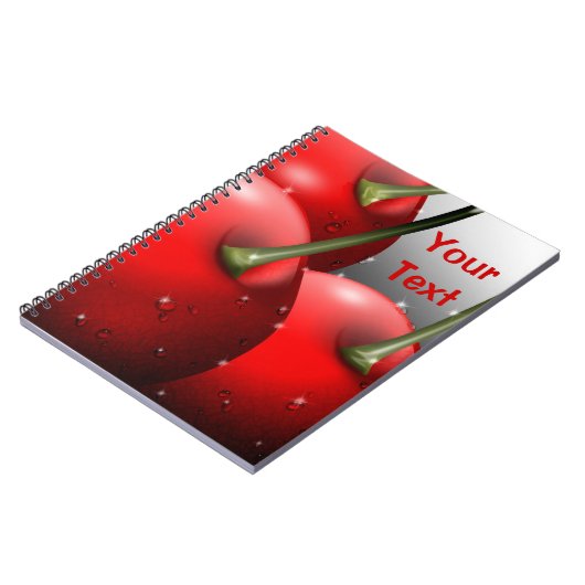 Kirschen mit Taubentropfen Notizblock (Linke Seite)