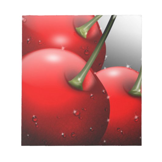 Kirschen mit Taubentropfen Notizblock (Vorderseite)