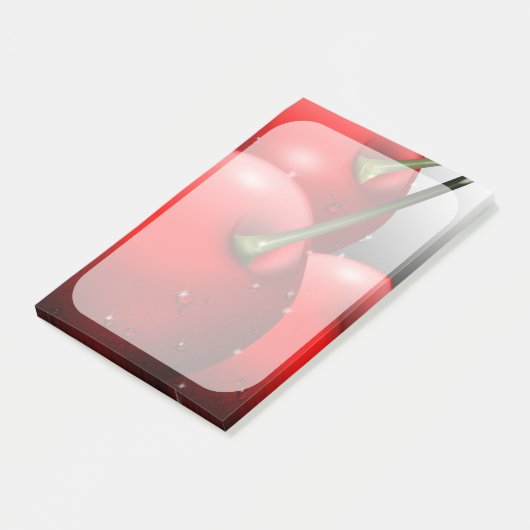Kirschen mit Taubentropfen Post-it Klebezettel (angewinkelt)