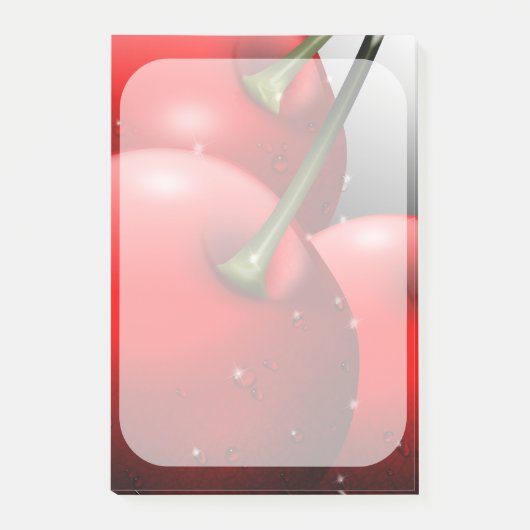 Kirschen mit Taubentropfen Post-it Klebezettel (Vorderseite)