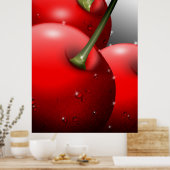 Kirschen mit Taubentropfen Poster (Küche)