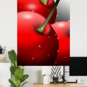 Kirschen mit Taubentropfen Poster (Heimbüro)