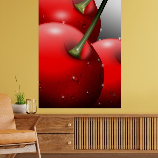 Kirschen mit Taubentropfen Poster (Wohnzimmer 2)