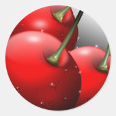 Kirschen mit Taubentropfen Runder Aufkleber (Vorderseite)