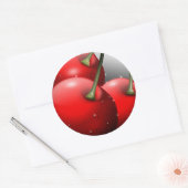 Kirschen mit Taubentropfen Runder Aufkleber (Umschlag)