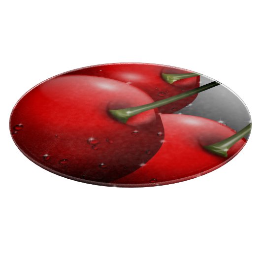 Kirschen mit Taubentropfen Schneidebrett (Ecke)