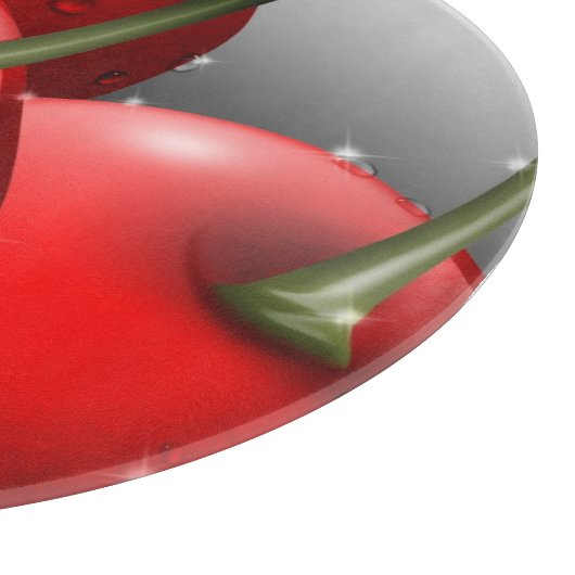 Kirschen mit Taubentropfen Schneidebrett (Ecke)