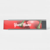 Kirschen mit Taubentropfen Schreibtischnamensplakette (Vorderseite )